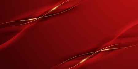 Abstract background design modern red and gold geometric elements vector illustrationのイラスト素材