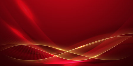 Abstract background design modern red and gold geometric elements vector illustrationのイラスト素材