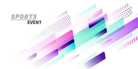 Colorful abstract background with halftone effect. Sports banner. Brush illustration. Elements for design.のイラスト素材