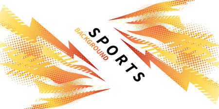 Colorful abstract background with halftone effect. Sports banner. Brush illustration. Elements for design.のイラスト素材