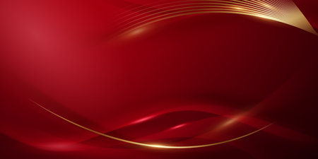 Abstract background design modern red and gold geometric elements vector illustrationのイラスト素材