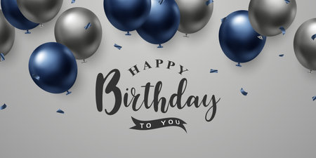 Celebrate your birthday background with beautiful balloon vector illustration.のイラスト素材