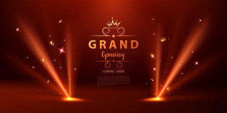 Design your business card with beautiful business banner vector illustration with golden ribbon.のイラスト素材