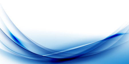 Blue waves abstract background, modern design, vector illustrationのイラスト素材