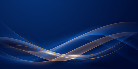 blue abstract background with luxury golden elements vector illustrationのイラスト素材
