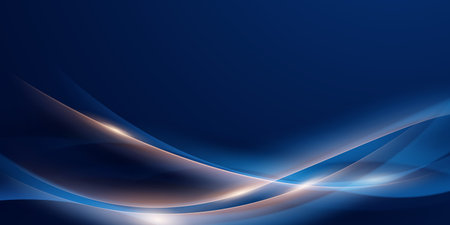 blue abstract background with luxury golden elements vector illustrationのイラスト素材