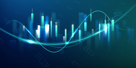 business vector illustration design Stock market charts or Forex trading charts for business and finance ideas.のイラスト素材