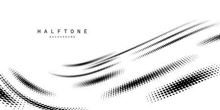 Halftone abstract background, sports banner, brush illustration, design elements.のイラスト素材