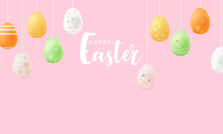 Happy Easter! Illustration vector background of a beautiful Easter greeting card.のイラスト素材