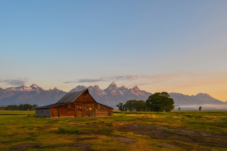 Barn in the Grand Tetonsの写真素材