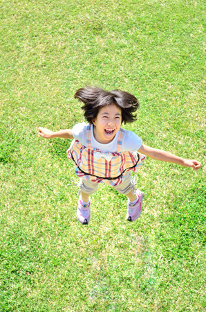 Girls jumpingの写真素材