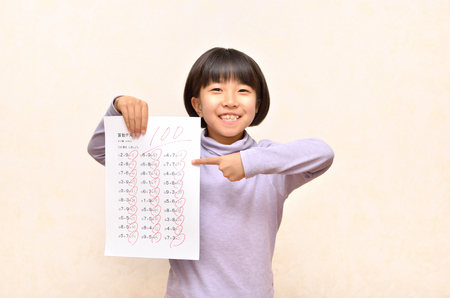 Girl please, take 100 pointsの写真素材