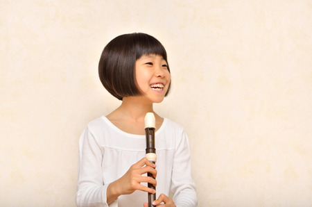 Whistling girlの写真素材