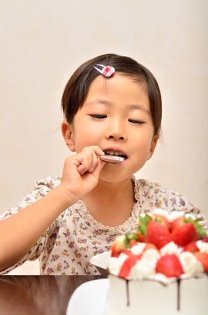 Enjoy the birthday party girlの写真素材