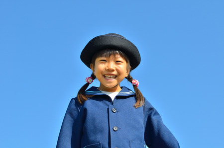 Kindergarten girl smilingの写真素材