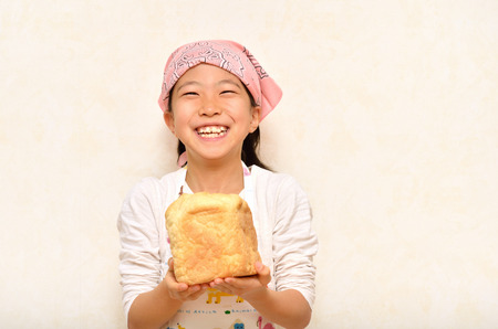 Girls bake bread