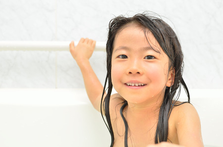 Girls enjoy bathの写真素材