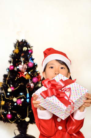 Girls enjoy Christmas partyの写真素材