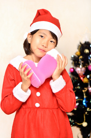 Girls enjoy Christmas partyの写真素材