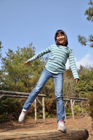 Girl's playing in the parkの写真素材