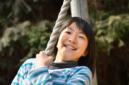 Girl's playing in the parkの写真素材