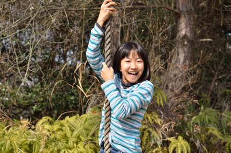 Girl's playing in the parkの写真素材