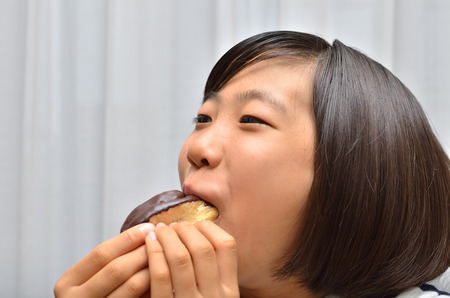 Girl's having snackの写真素材