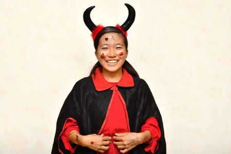 Japanese girl enjoys Halloween party