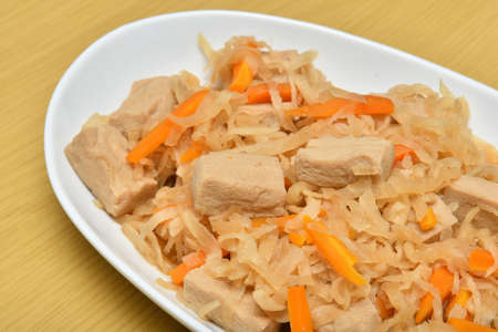 Simmered Dried radish and Freeze dried Tofu seasoned with Japanese soup stockの写真素材