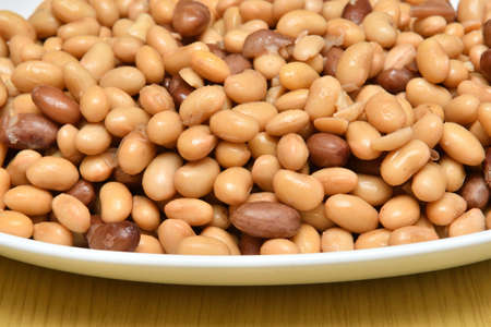 Simmered soybean and red kidney bean seasoned with Japanese soup stockの写真素材