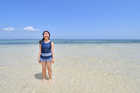 Japanese girl in Pandanon Island in the Philippines Cebuの写真素材