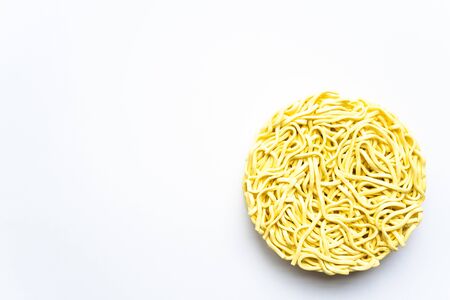 Instant noodles on white backgroundの写真素材