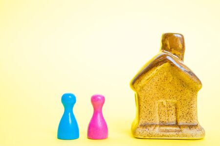 Miniature house and humanの写真素材
