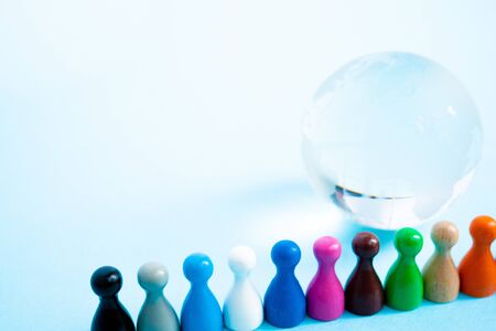 Globe and miniature dollの写真素材