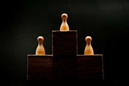 Podium on black background