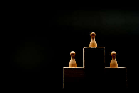 Podium on black backgroundの写真素材