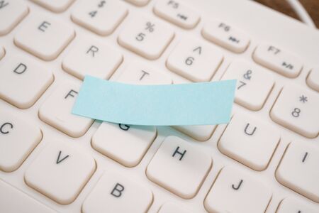 Computer keyboard and noteの写真素材
