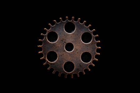 Gears on black backgroundの写真素材