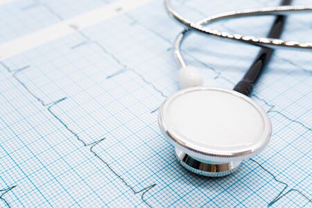 ECG and stethoscopeの写真素材