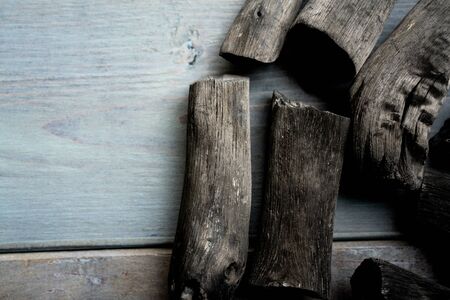 Japanese charcoal, Binchotanの写真素材