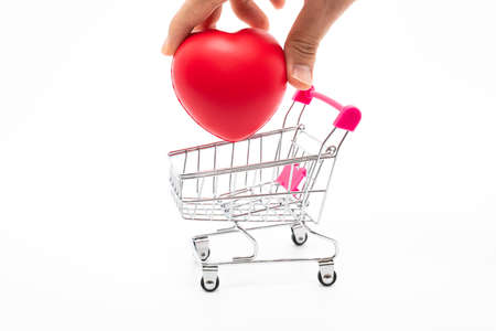 Shopping cart with heart symbolShopping cart with heart symbolの写真素材