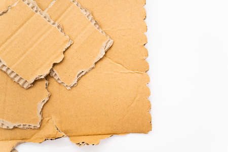 Piece of cardboard on a white background
