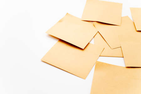 A lot of stickies on a white background