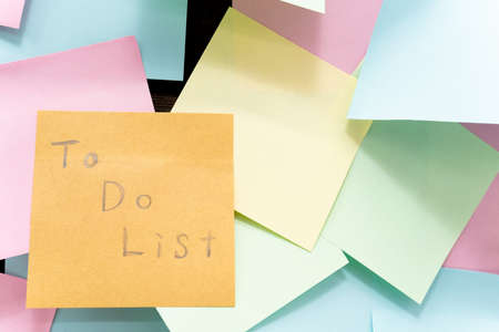 To-do list Lots of colorful sticky notes