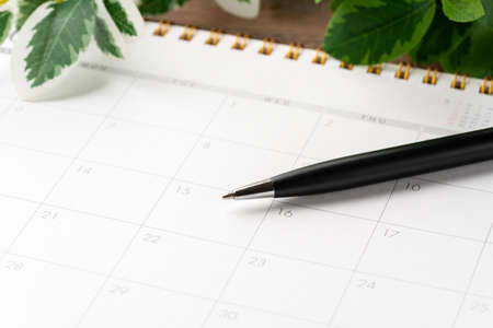 Schedule image calendar and ballpoint penの写真素材