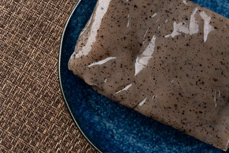 Konnyaku, also known as Konjac or Devil's tongue, is a traditional Japanese food and is made from Konjac. Konjac is mainly grown in China, Korea, Taiwan, Japan and southeast Asian countries.の写真素材