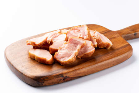 Bacon, cut into thick slicesの写真素材