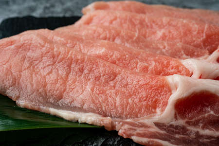 Sliced pork loinの写真素材