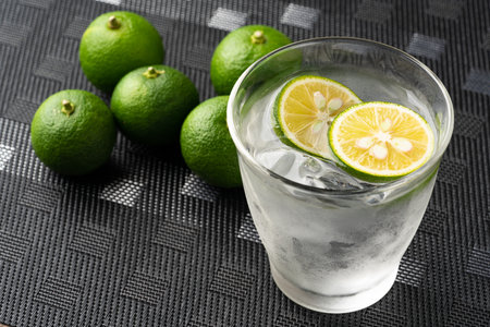 Sudachi with shochuの写真素材