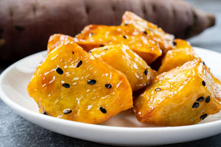 candied sweet potatoesの写真素材